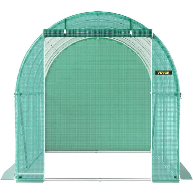 VEVOR 14.8×6.6×6.6 ft Walk-In Tunnel Greenhouse | Heavy-Duty Portable Plant Greenhouse with Galvanized Steel Frame, Roll-Up Windows & Zippered Door