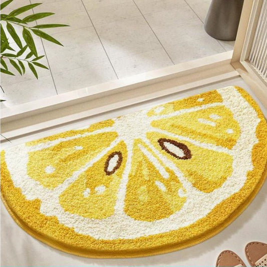 Lemon Fruit Bath Mat – Cute Absorbent Bathroom Rug for Kids & Adults