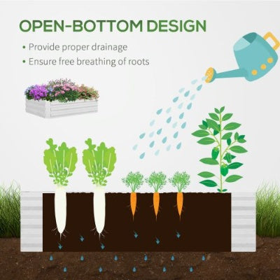 Outsunny Raised Garden Bed with Mini Greenhouse Cover, Galvanized Metal Planter Box with Roll-Up Windows, Green, 50" x 37.5"