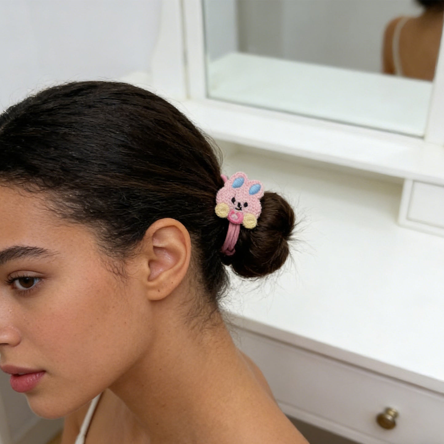 Knit Bunny Hair Tie – Cute & Soft Elastic Hair Accessory