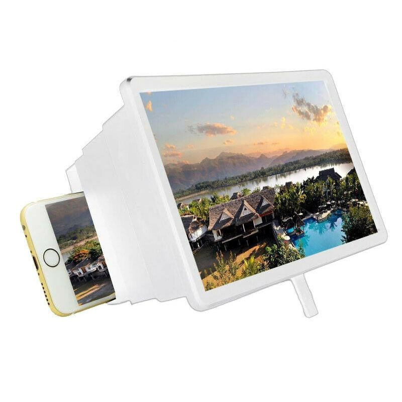 White Mobile Phone Screen Magnifier – HD Enlarged Display Video Amplifier for Smartphones 📱🔍
