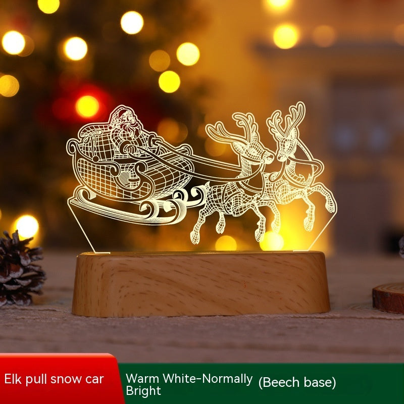 3D Acrylic LED Christmas Lamp – USB Night Light for Kids, New Year & Valentine’s Day Decoration, Holiday Gift Ornament