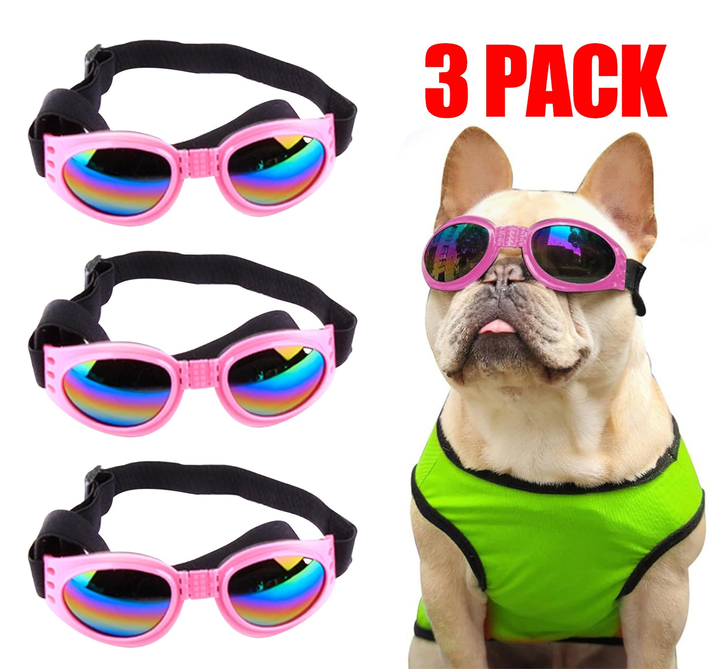 Pet Sunglasses Dog & Cat UV Protection Goggles with Adjustable Strap