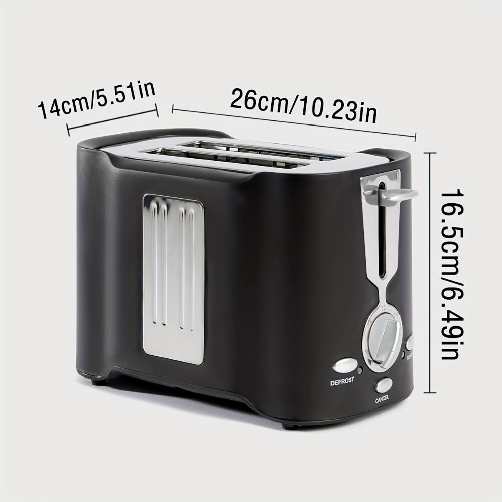 2-Slice Stainless Steel Toaster Wide Slots Quick Even Toast