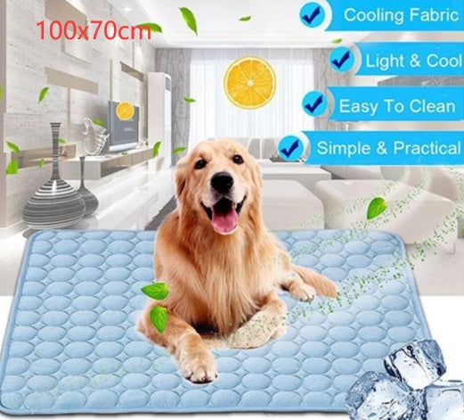 “Cooling Ice Silk Pet Bed – Summer Pad for Dogs & Cats”