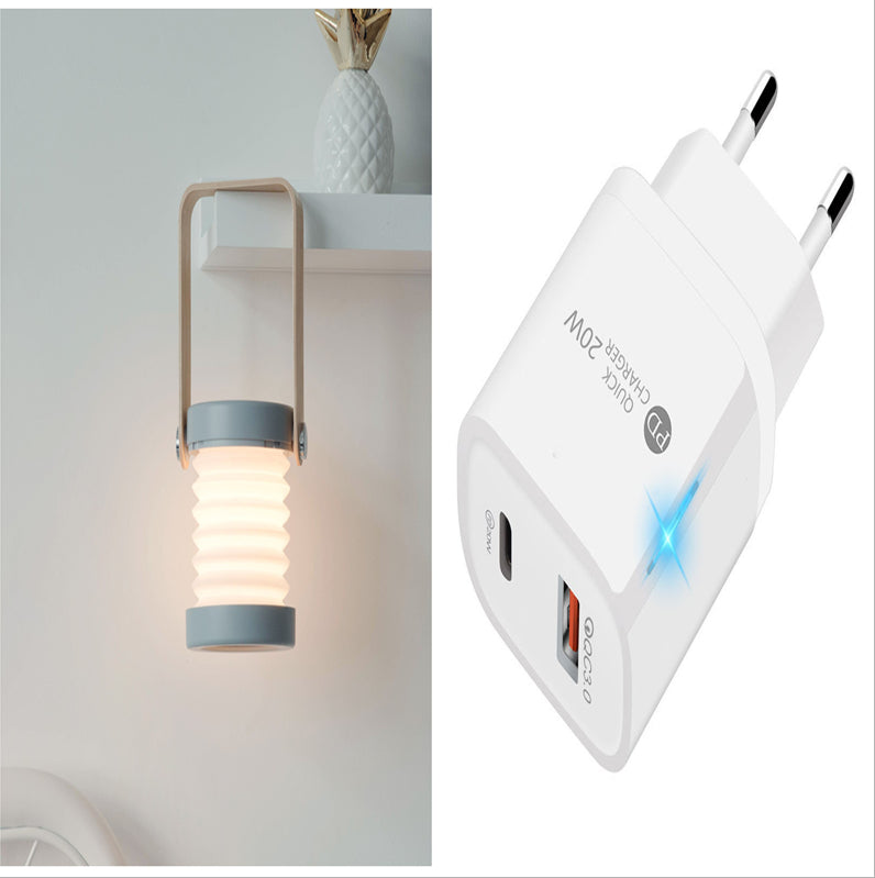 Foldable Touch LED Night Light – Dimmable Portable USB Rechargeable Lantern Lamp