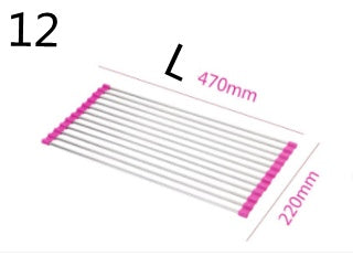 Folding Kitchen Sink Rack – Stainless Steel Dish Drying & Drain Organizer