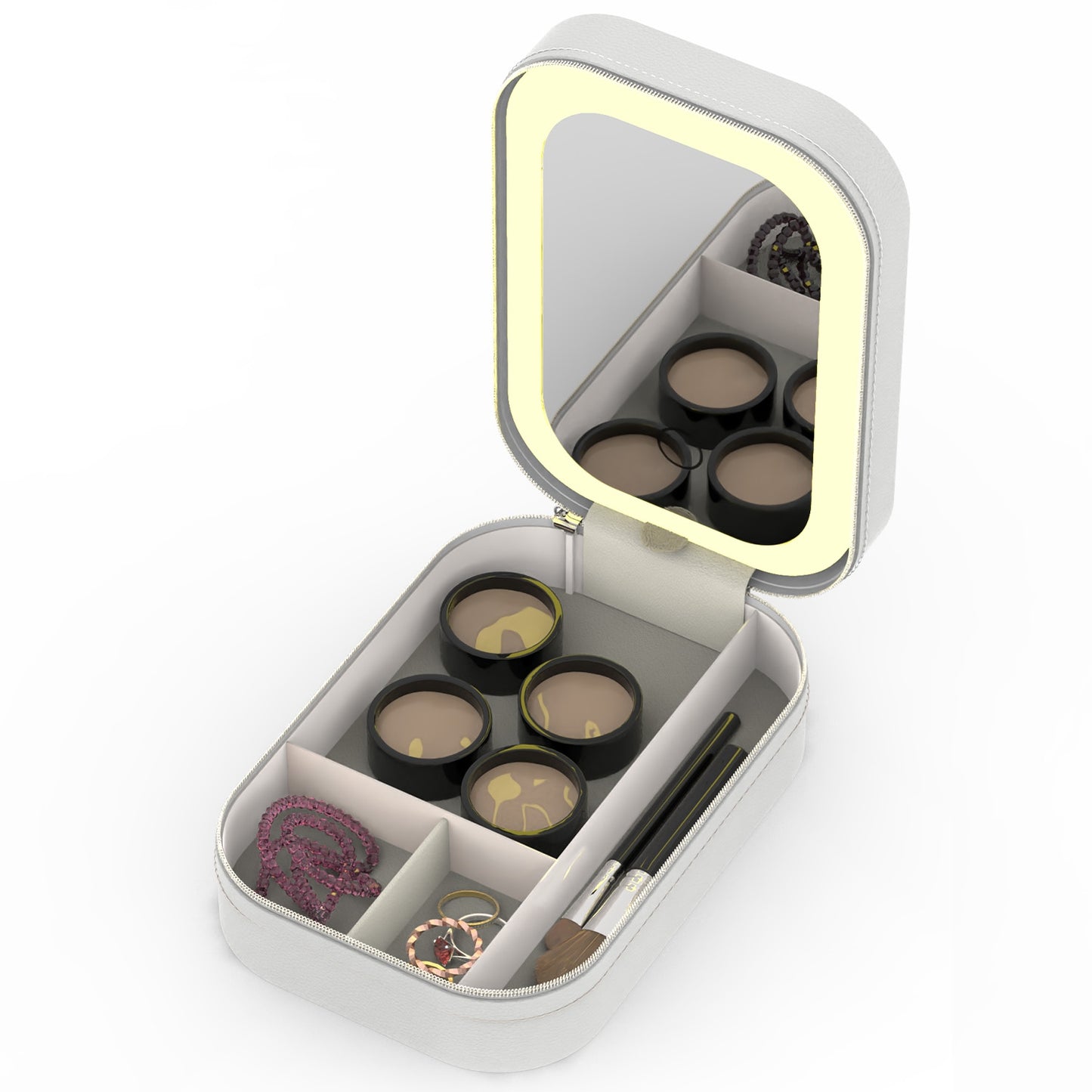 LED Travel Makeup Bag – Rechargeable & Waterproof with 3-Color Light