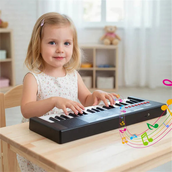 37 Keys Kids Electronic Keyboard with Microphone – Piano Toy with 8 Tones & 8 Rhythms