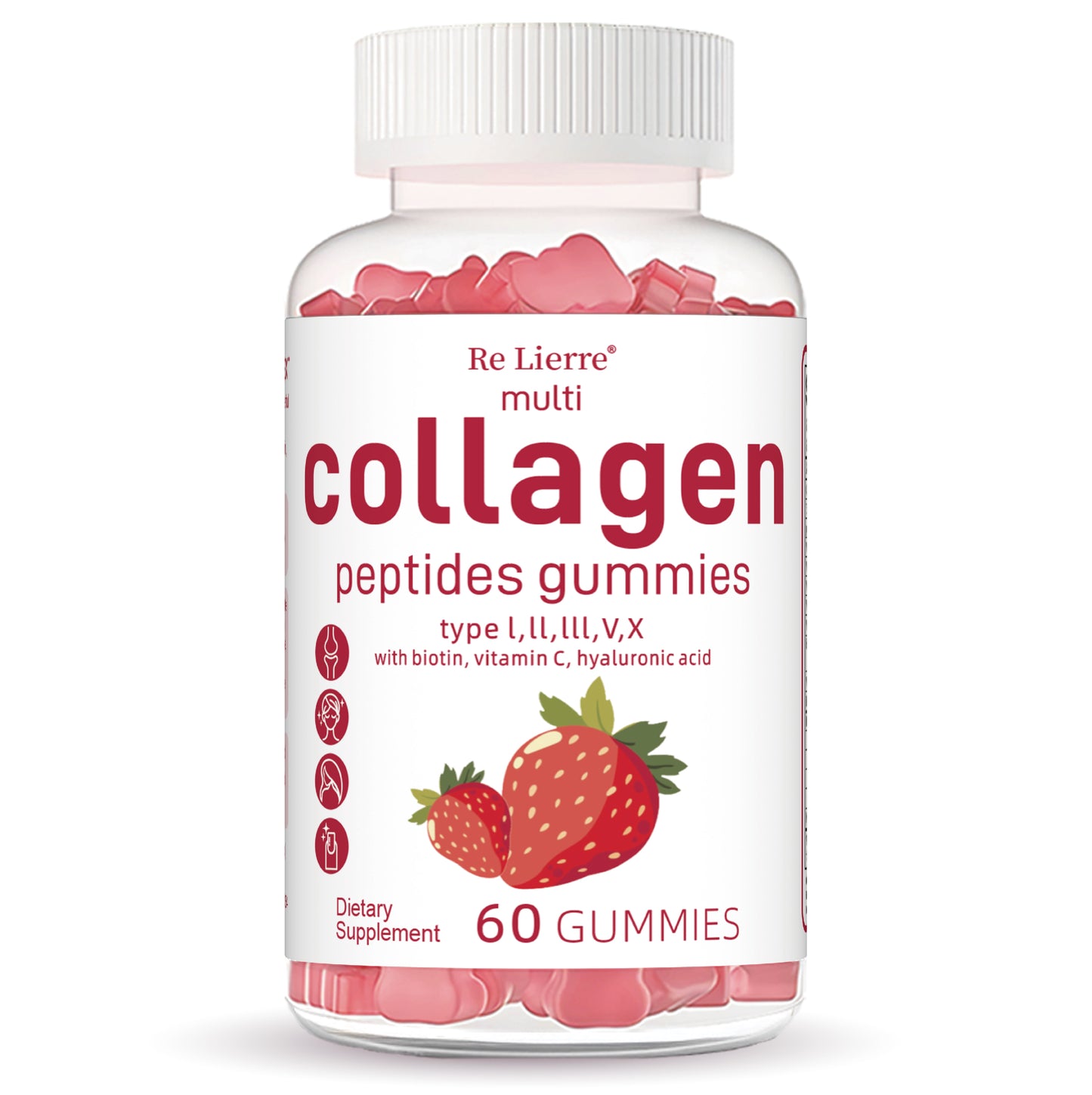 Collagen Peptide Gummies for Hair, Skin & Nails – Hydrolyzed Collagen Supplement with Biotin & Vitamin C