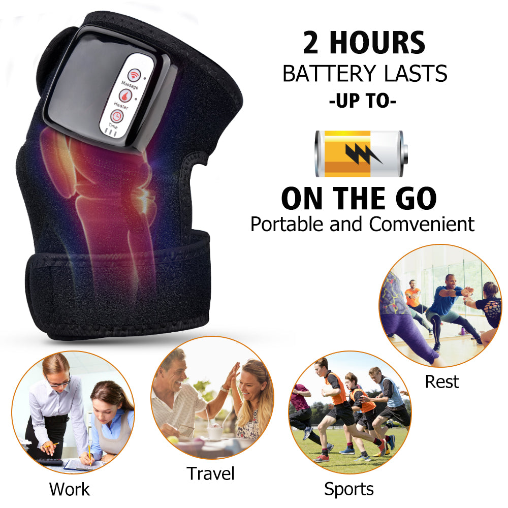 Infrared Heated Knee & Elbow Massager Wrap – Vibration Pain Relief Support