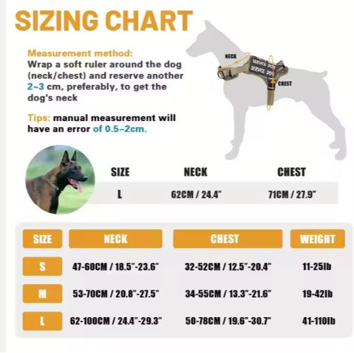 USLOCAL Tactical Dog Harness No-Pull Adjustable Reflective Vest with Control Handle for Walking & Training