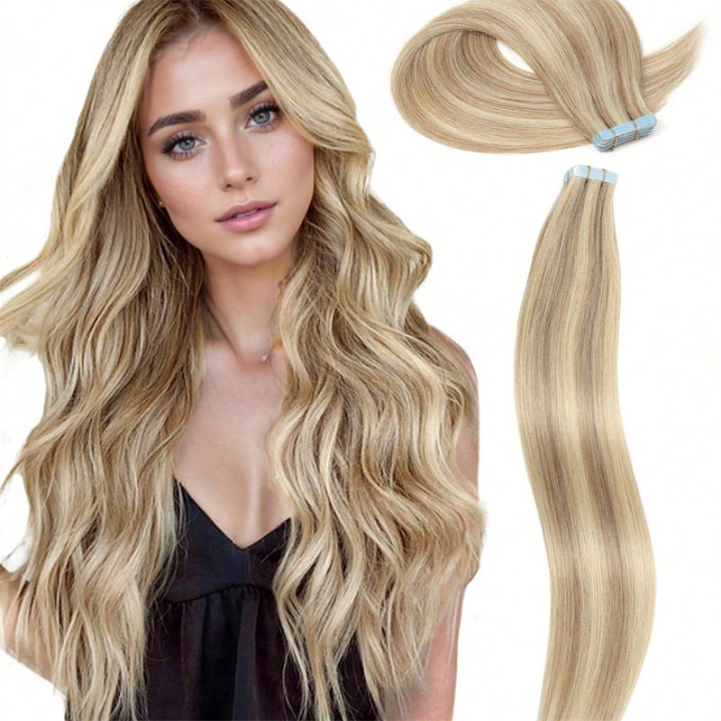 20” Double Drawn Virgin Human Hair Extensions – Invisible Skin Weft, 50g