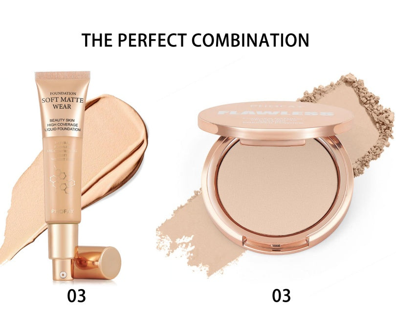 PHOFAY Matte Setting Pressed Powder – Oil Control & Long-Lasting Finish