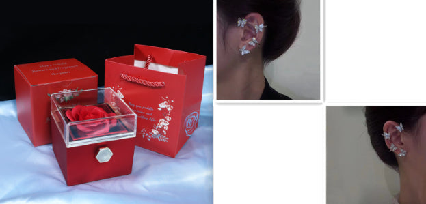 Rotating Soap Flower Rose Gift Box – Creative Jewelry & Valentine’s Day Gift for Women