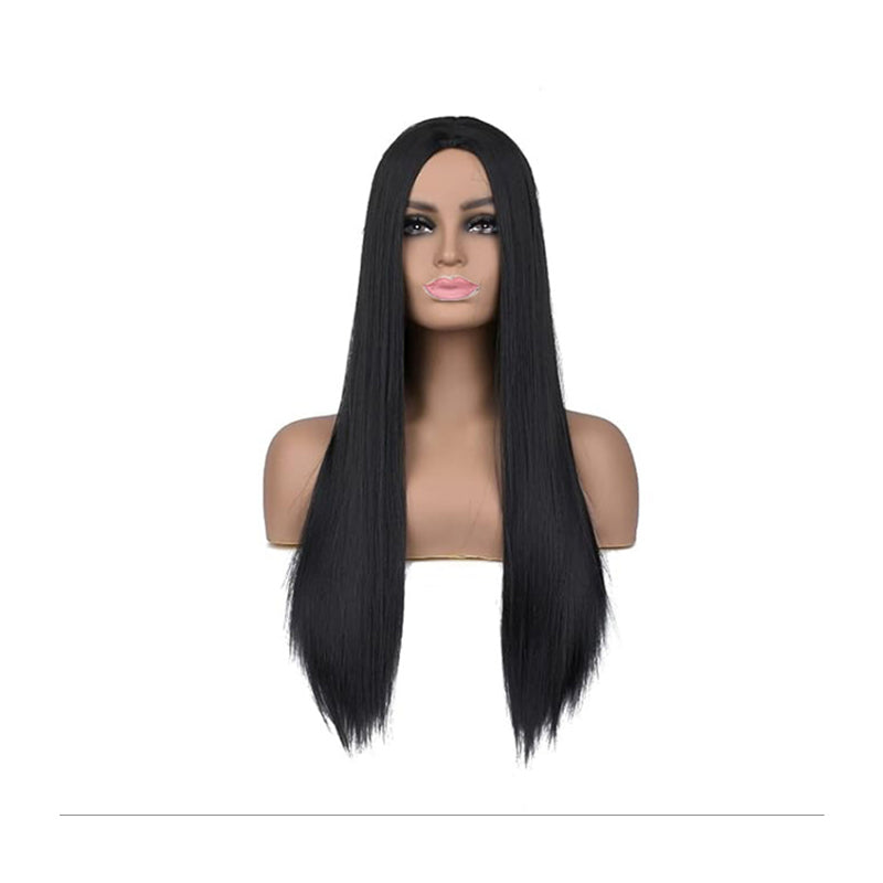 40" Long Black Straight Wig for Women – Anime & Costume Party Hair