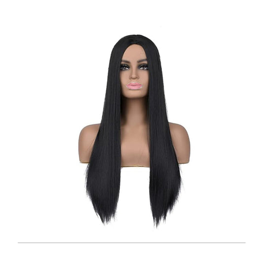 40" Long Black Straight Wig for Women – Anime & Costume Party Hair