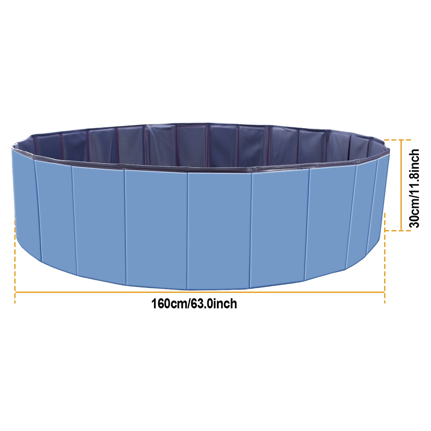 Foldable Pet Swimming Pool – 63"x63"x11.8" PVC Dog & Cat Bathing Tub, Outdoor/Indoor Play Pool