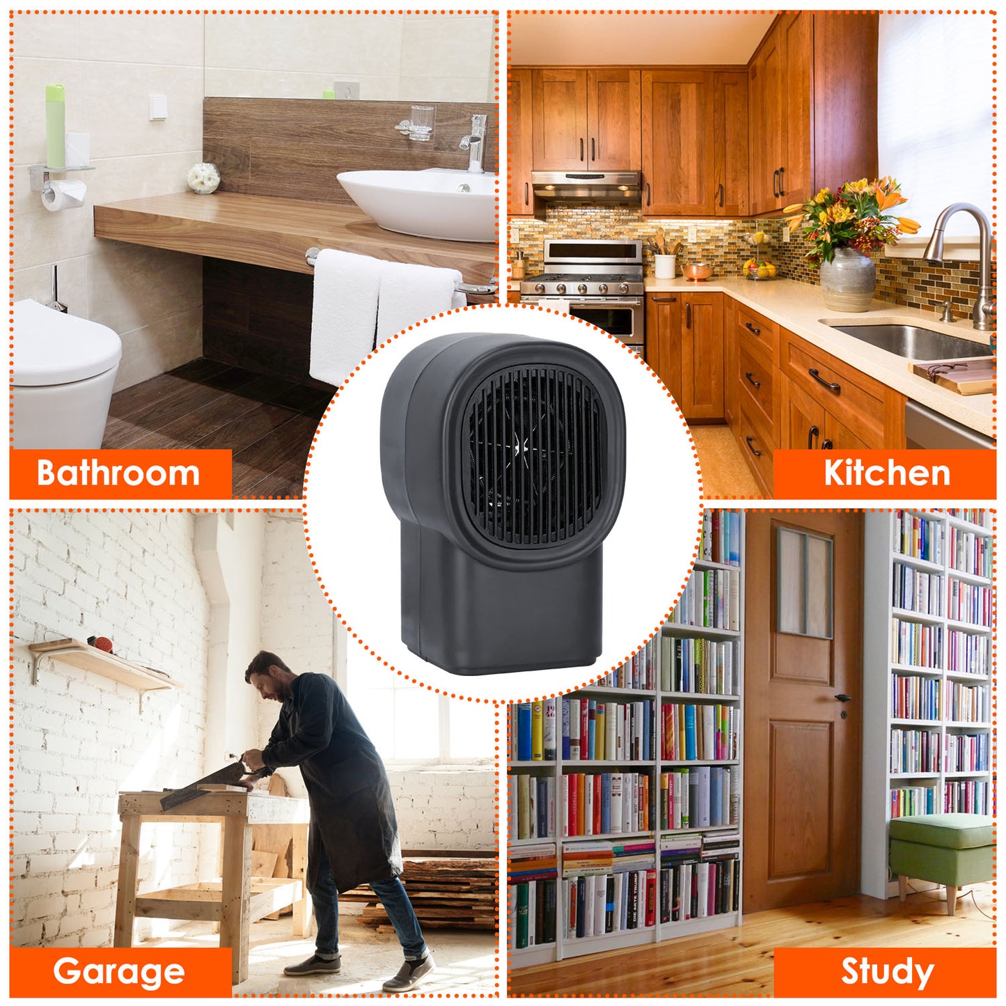 400W Portable Mini Desktop Space Heater Personal Small Heater