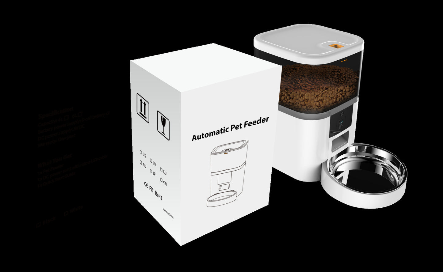 Smart Automatic Pet Feeder with HD Camera & Adjustable Feeding Control