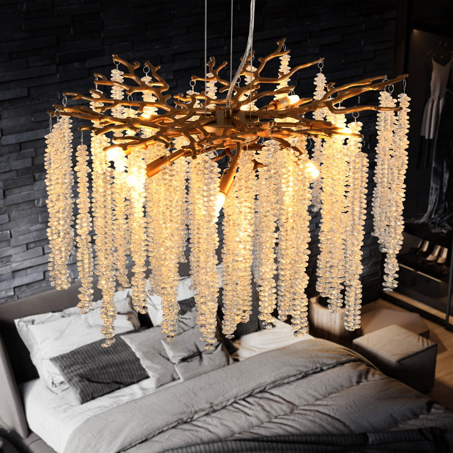 24 Inch Modern Gold Crystal Pendant Light Luxury Ceiling Chandelier