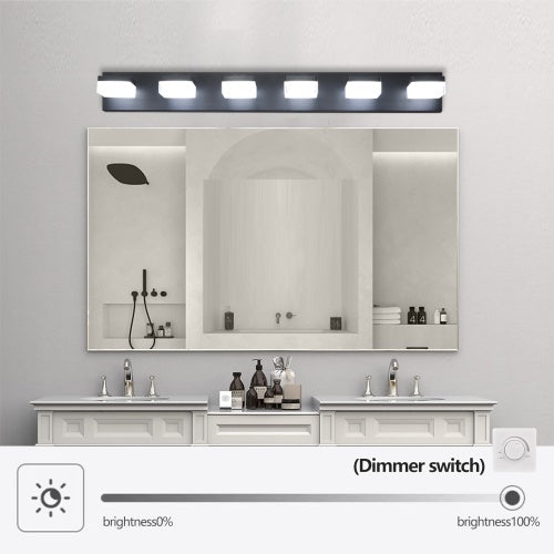 Modern 6-Light Black LED Makeup Mirror Vanity Light
