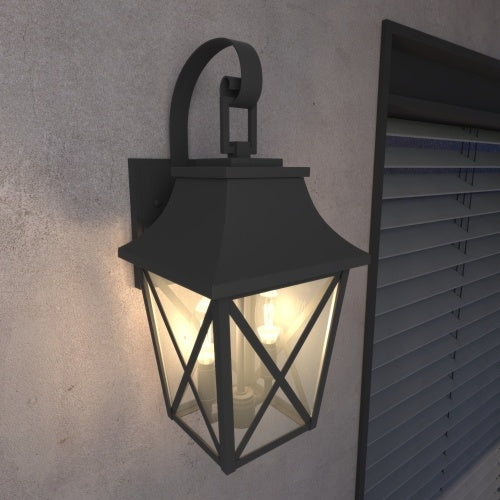 Black Outdoor Wall Light 2-Pack Modern Industrial Waterproof