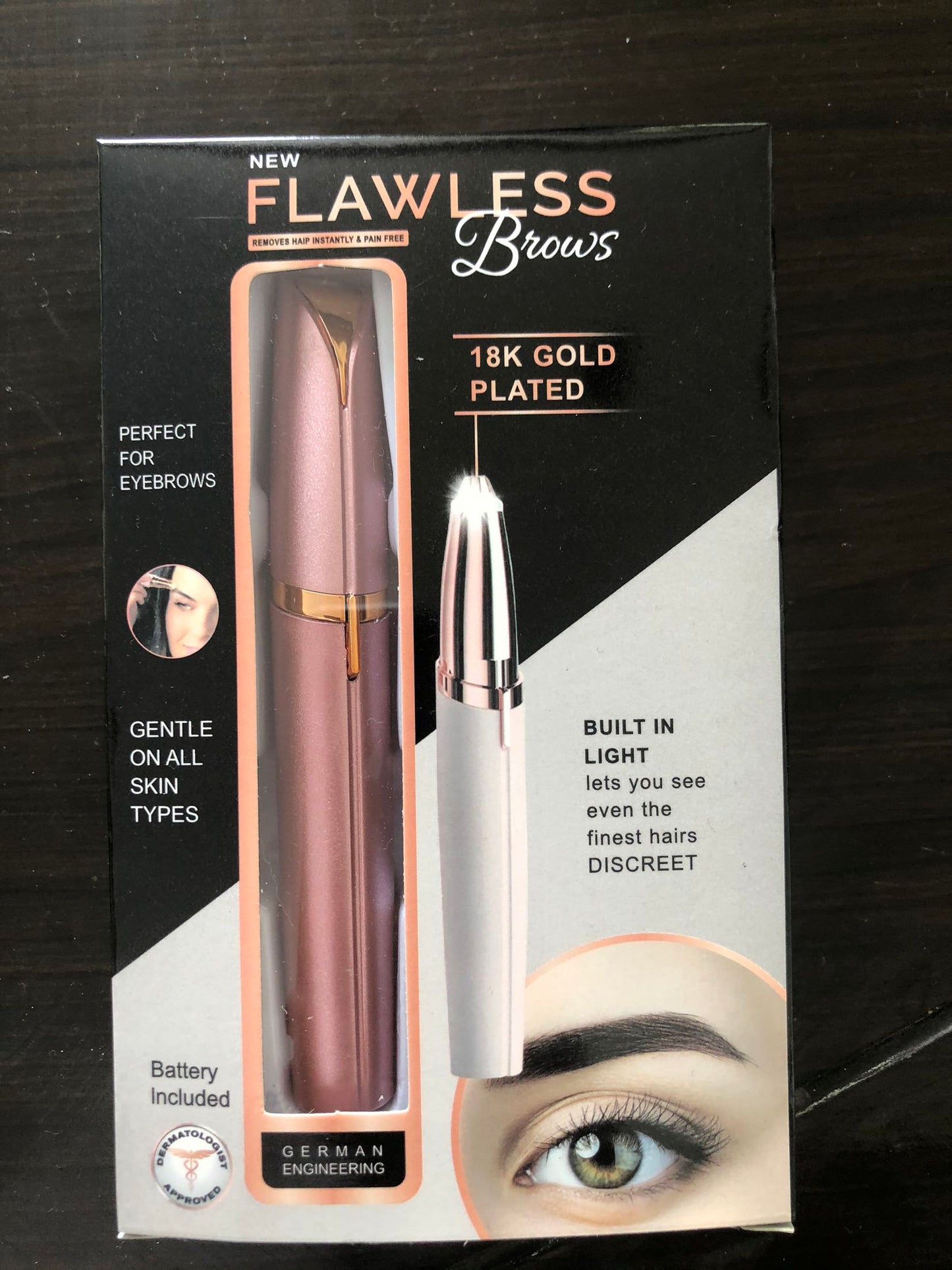 Mini Electric Eyebrow & Facial Hair Trimmer with LED Light – Painless