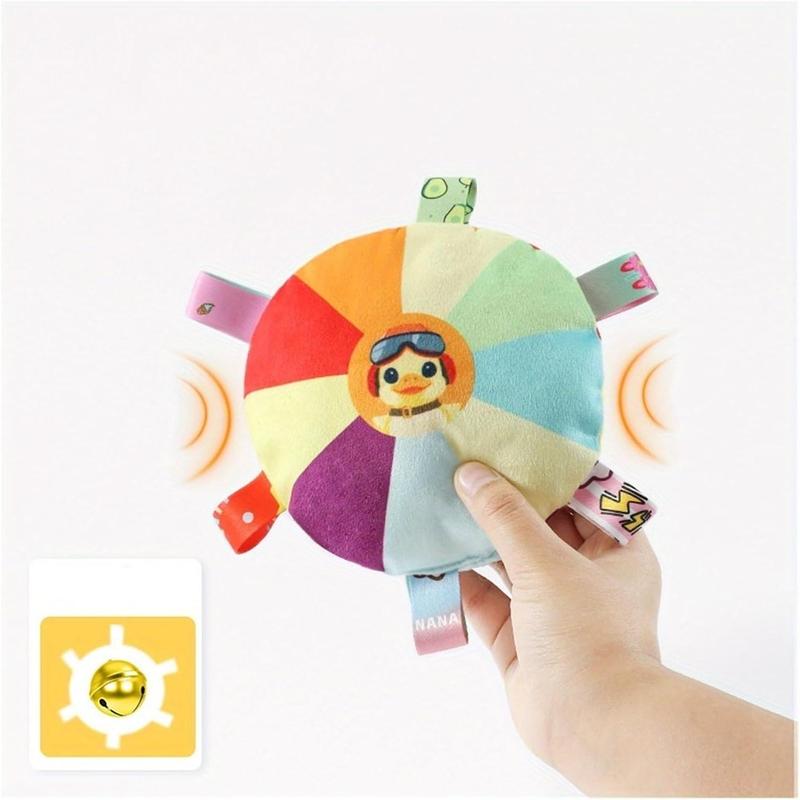 Interactive Plush Dog Toys – Flying Disc & Tug-of-War Chew Toy with Bell | Bite-Resistant, Washable, Turntable Pattern