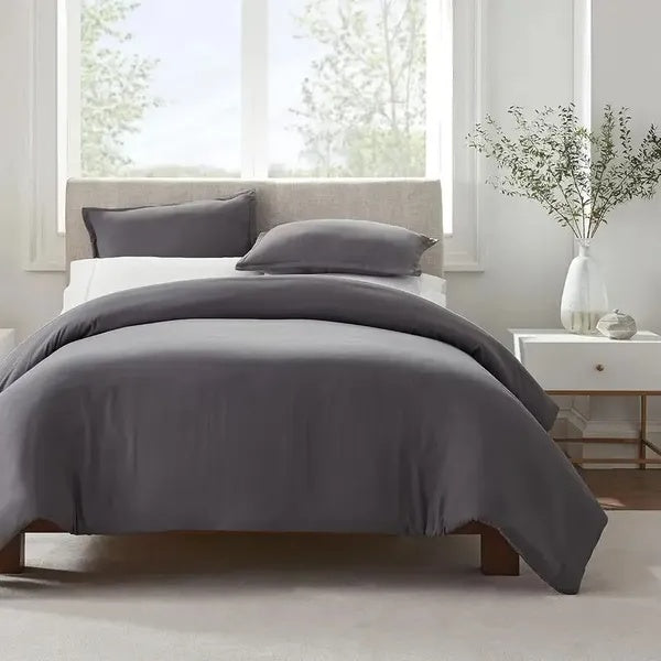 Serta Simply Clean Pleated Duvet Cover – Queen Size Bedding