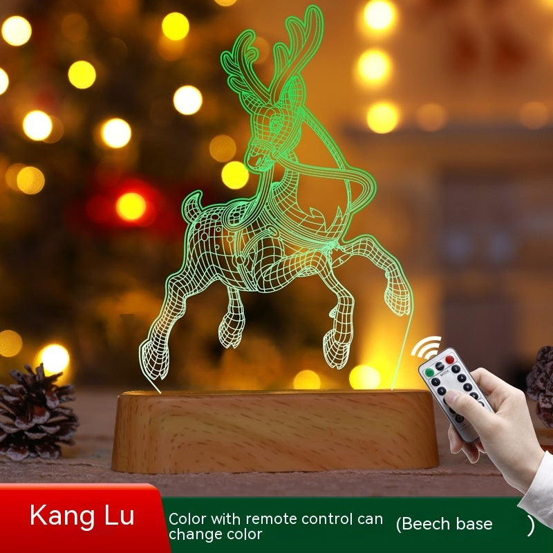 3D Acrylic LED Christmas Lamp – USB Night Light for Kids, New Year & Valentine’s Day Decoration, Holiday Gift Ornament