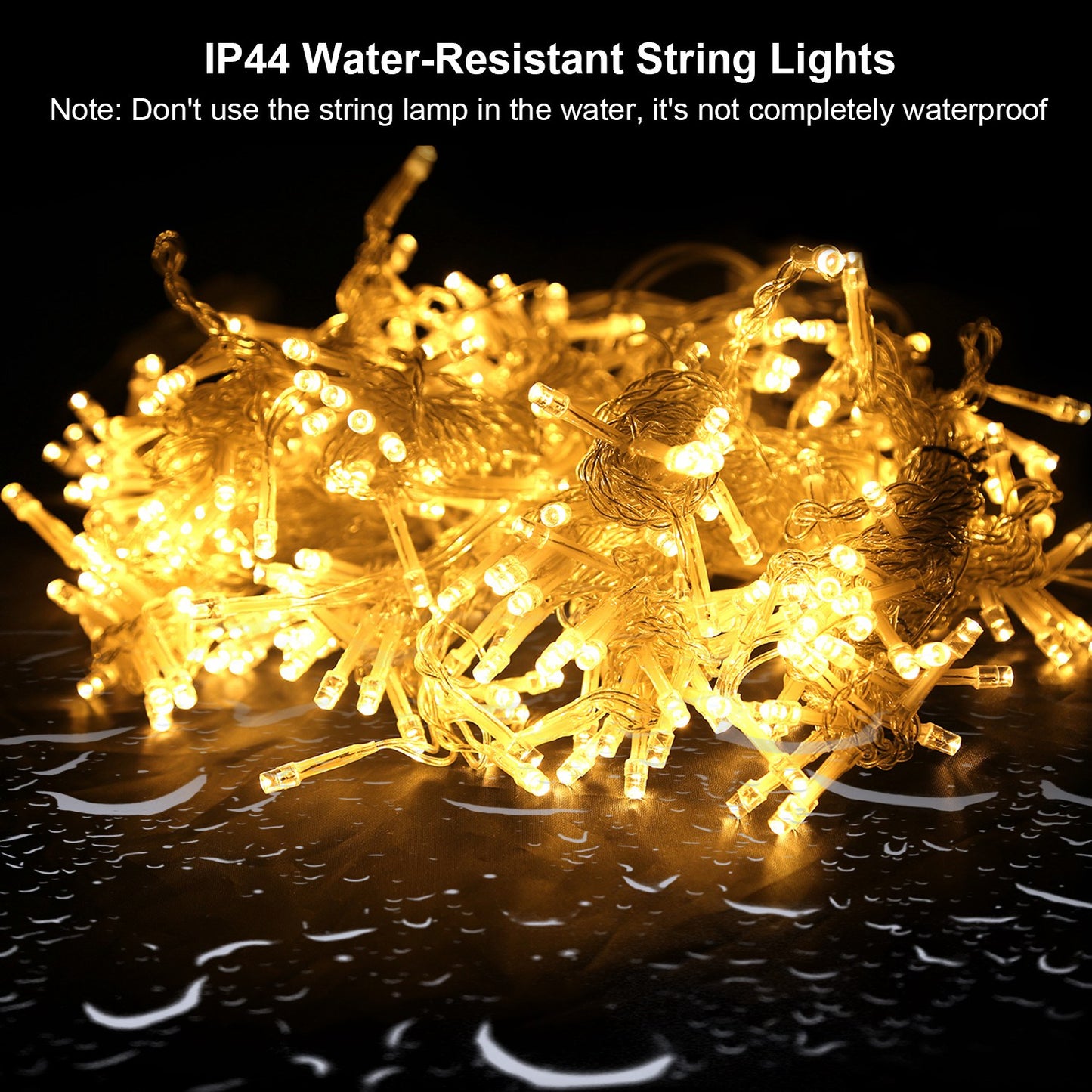 3M 300LED String Curtain Lights With Remote IP44 Waterproof