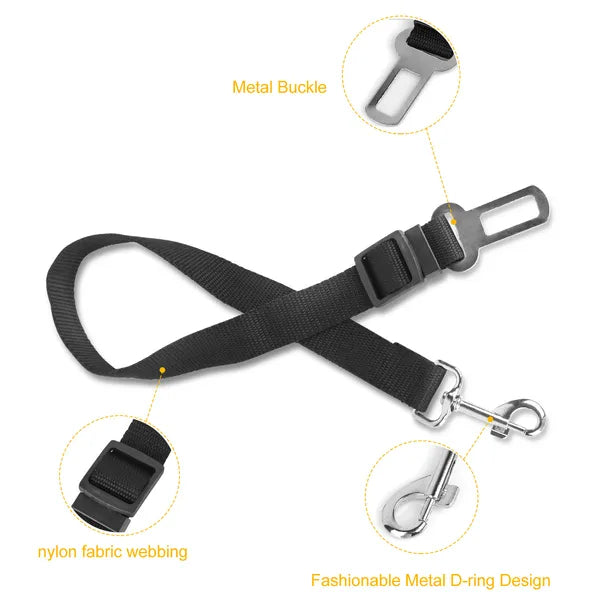 "2-Pack Adjustable Dog & Cat Seat Belt Harness – Safety Leash for Car Travel"