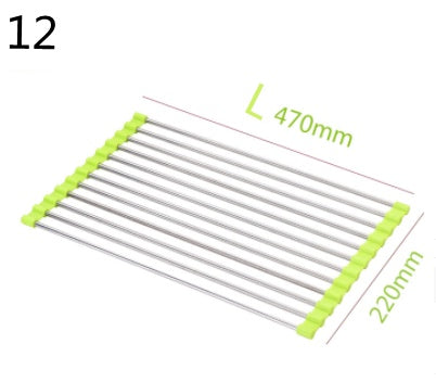 Folding Kitchen Sink Rack – Stainless Steel Dish Drying & Drain Organizer