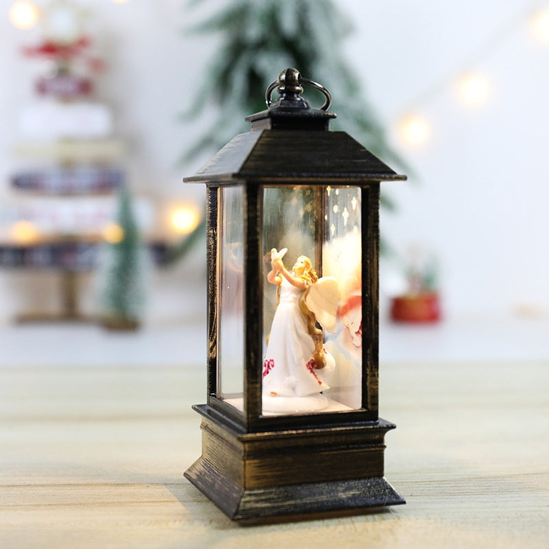 Christmas Simulation LED Flame Oil Lamp – Vintage Flickering Flameless Lantern Light for Holiday Home Decor