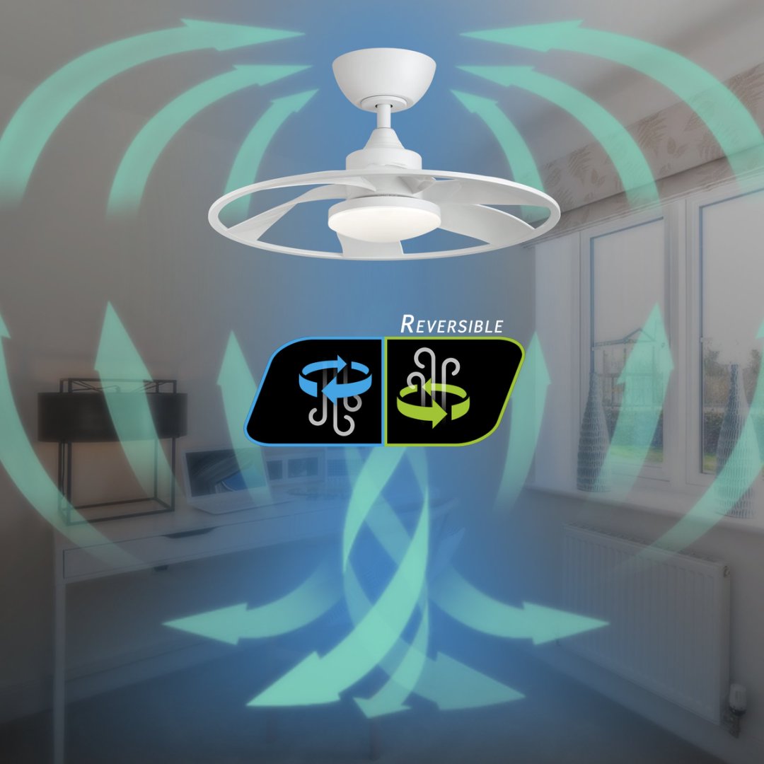 Light Pro 22-Inch LED Smart Ceiling Fan Matte White DC Motor