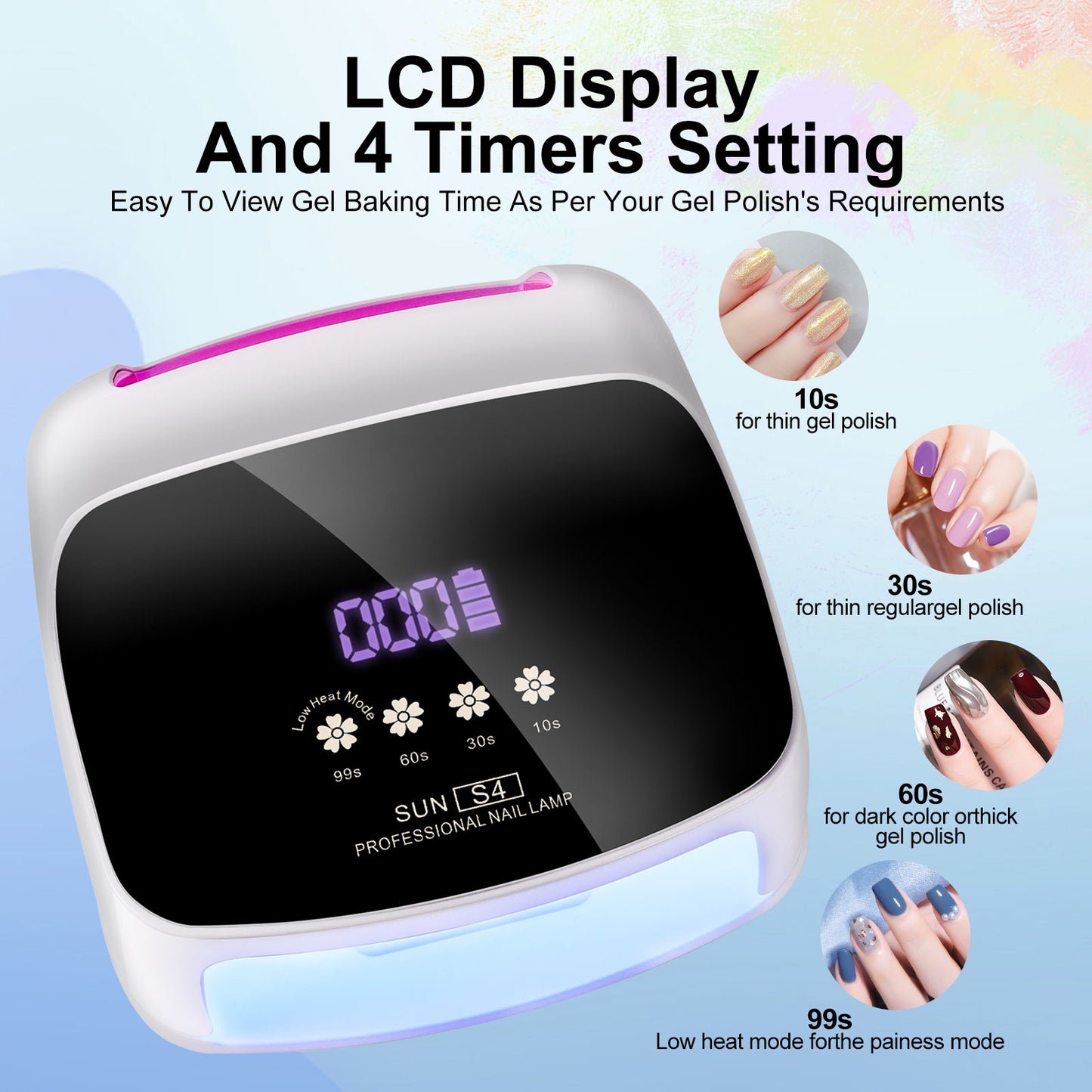 Professional Cordless UV LED Nail Lamp With 66 Beads & Auto Sensor
