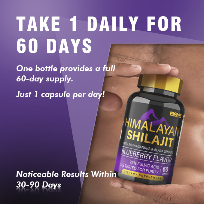 BSYS Shilajit Gummies 60’s – Natural Energy, Stamina & Vitality Support Supplement