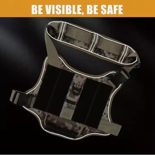 USLOCAL Tactical Dog Harness No-Pull Adjustable Reflective Vest with Control Handle for Walking & Training