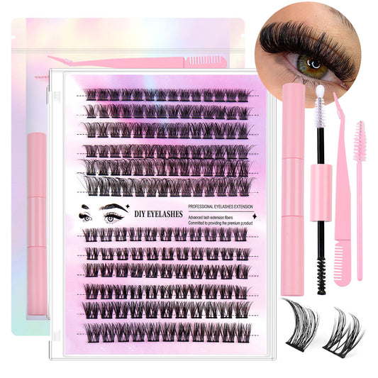 12 Rows 150pcs Segmented Cluster Lashes | Natural & Wispy DIY Lash Extensions