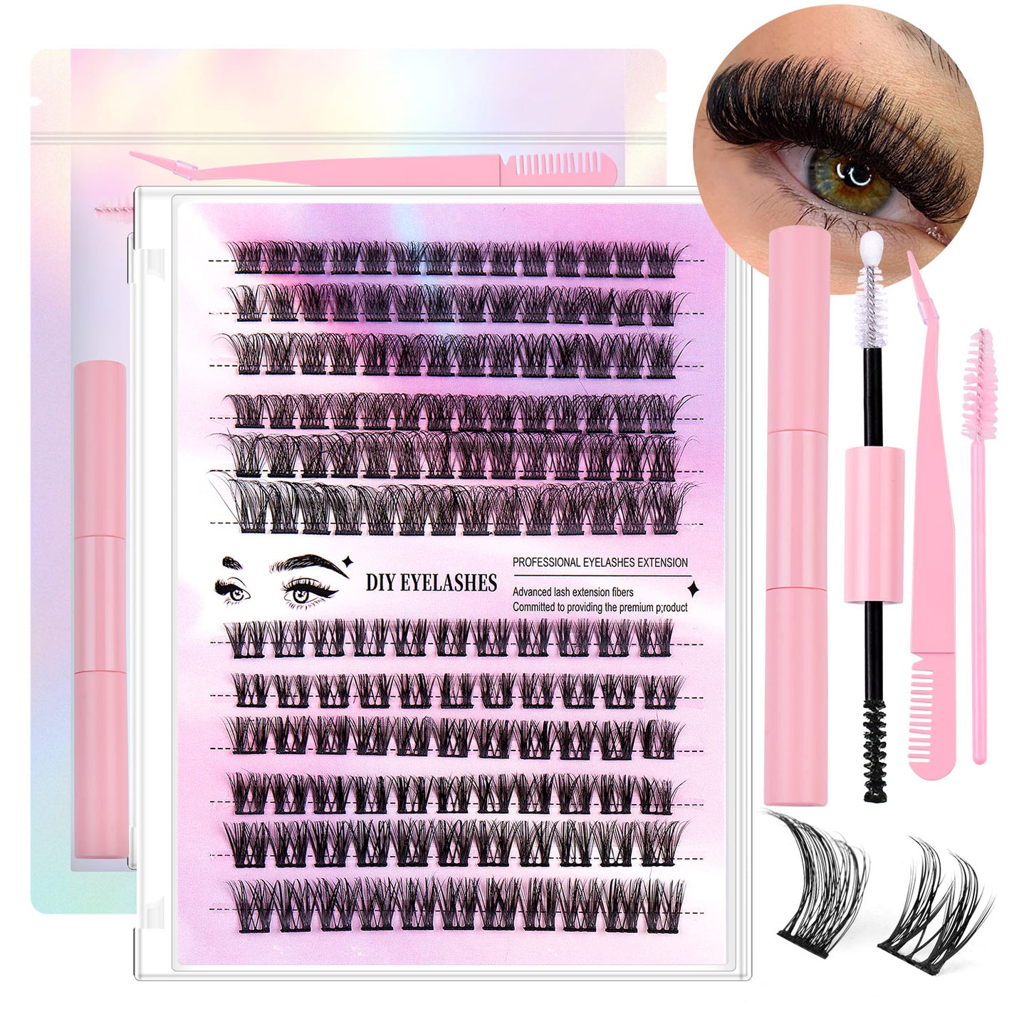 12 Rows 150pcs Segmented Cluster Lashes | Natural & Wispy DIY Lash Extensions