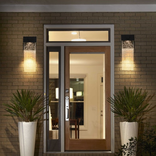 2-Pack Outdoor Transparent LED Crystal Wall Lights With Sensor