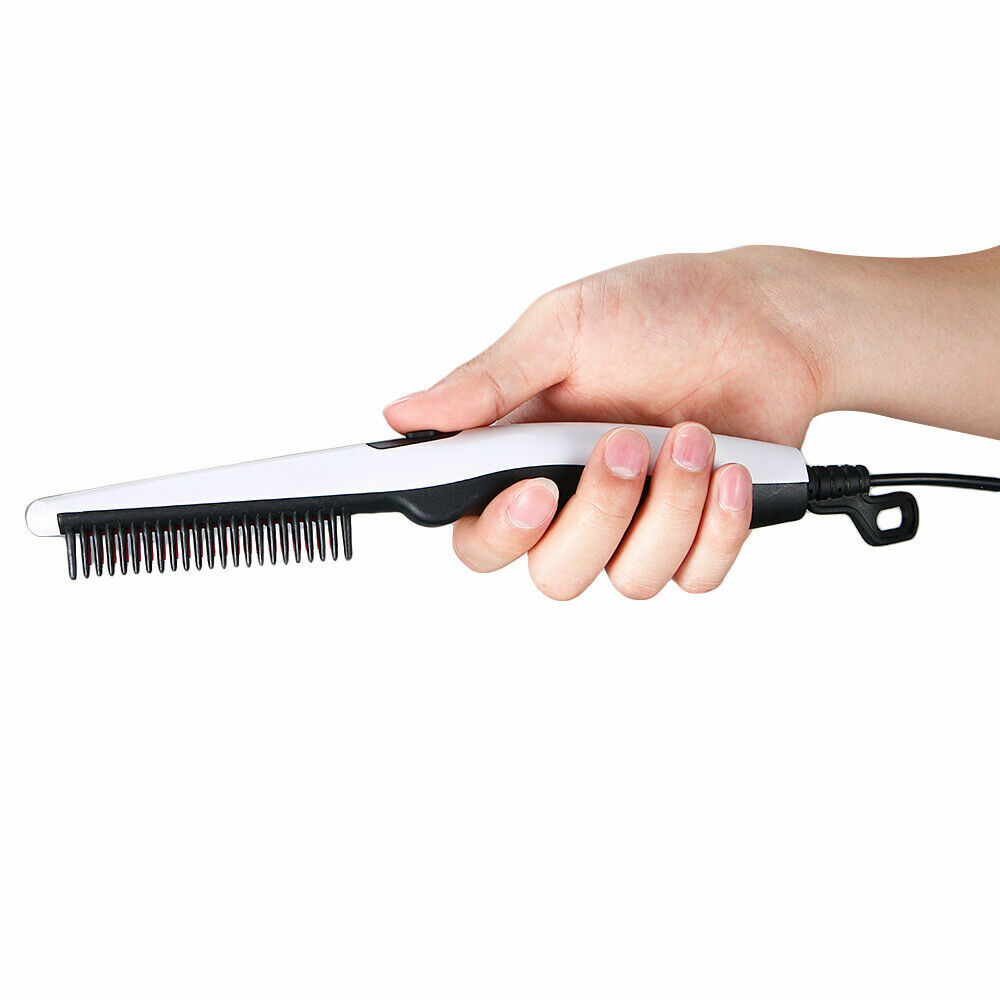 Men’s Beard & Hair Straightening Hot Comb – Negative Ion Styling Brush