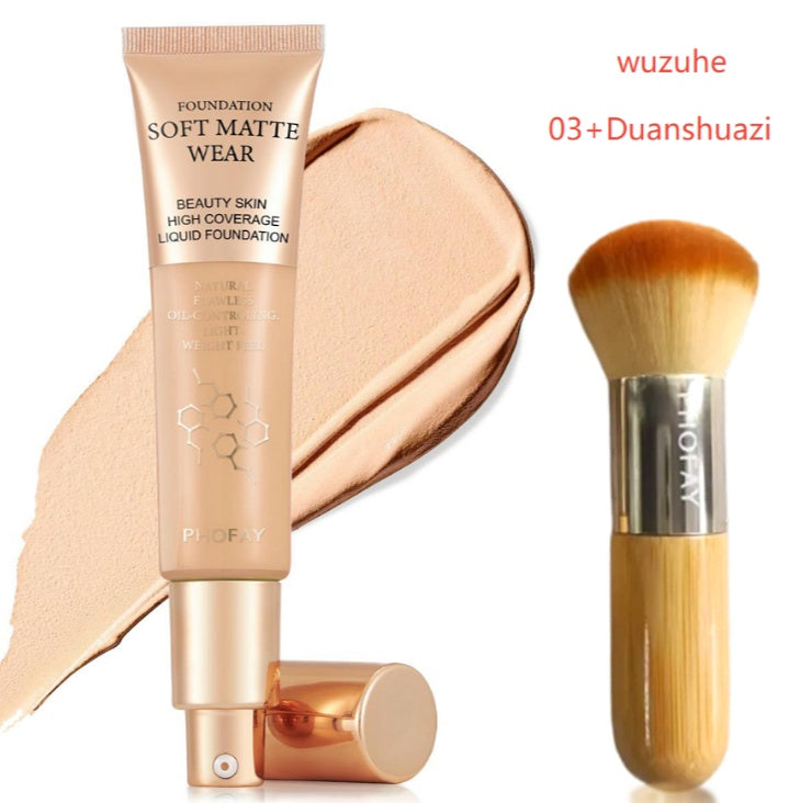 PHOFAY Full Coverage Liquid Foundation – Long-Lasting Matte, Smooth Finish