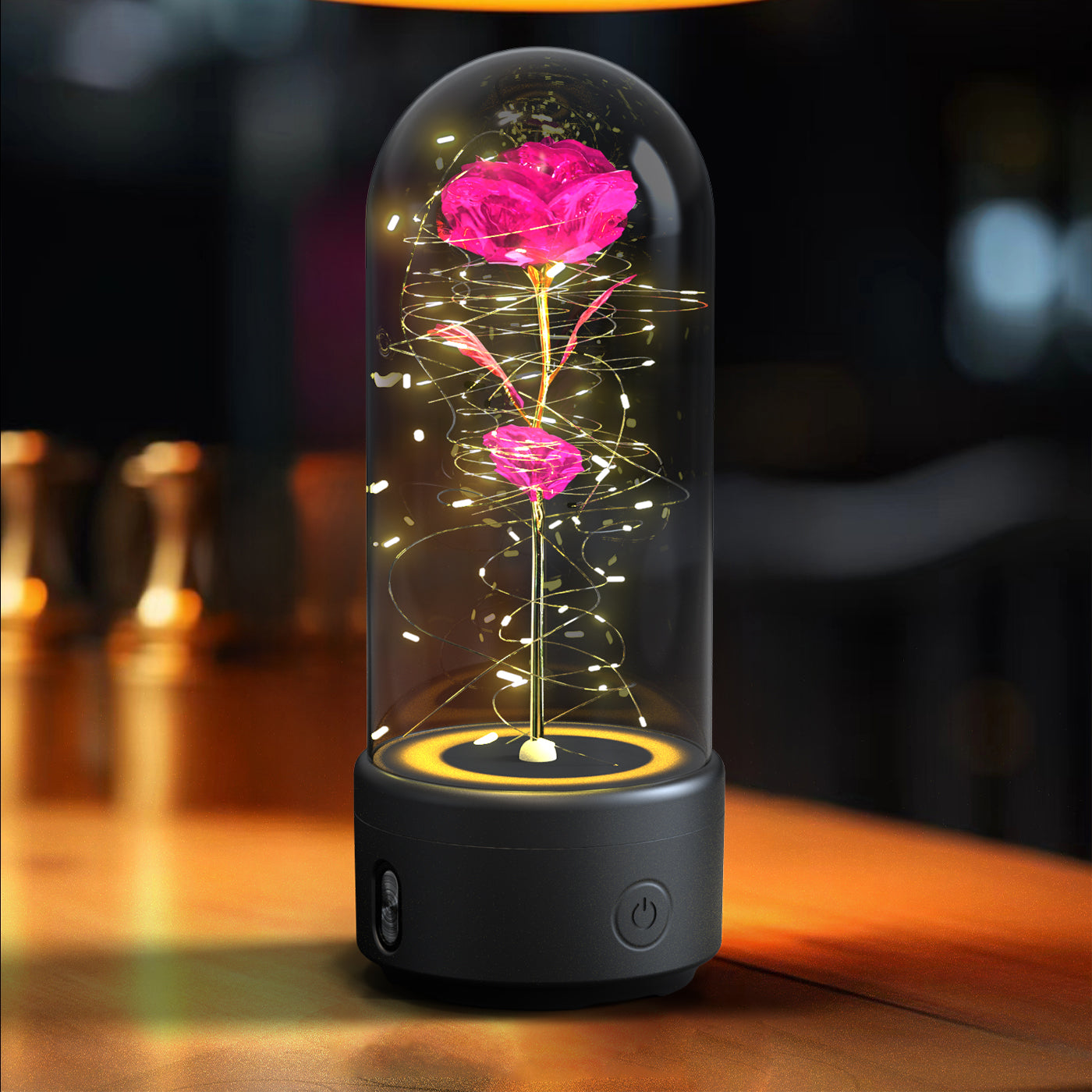 2-in-1 Rose LED Light & Bluetooth Speaker Valentine's Gift