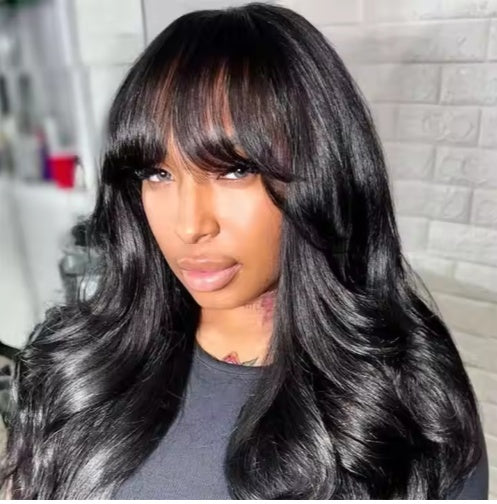 Pre-Everything Glueless Body Wave HD Lace Front Wig with Bangs