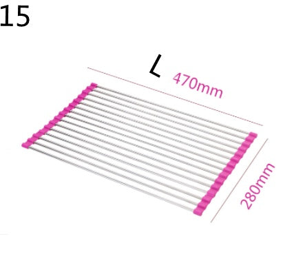 Folding Kitchen Sink Rack – Stainless Steel Dish Drying & Drain Organizer