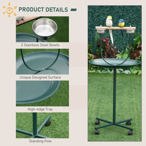 Bird Training Playground with Rolling T-Bracket & Perch – Interactive Activity Toy