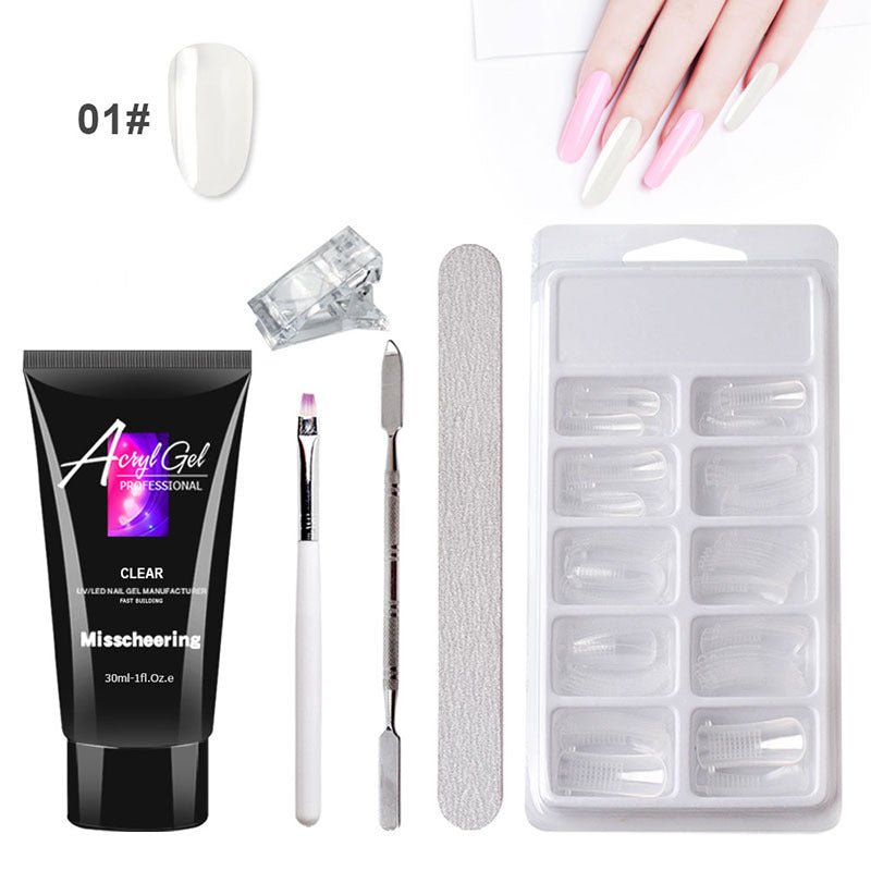 Painless Crystal Gel Nail Extension Kit – Quick Gel Art Set Without Paper Holder