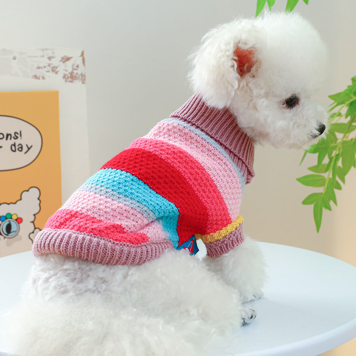 Colorful Striped Pet Sweater – Cozy & Comfortable Knit for Dogs & Cats